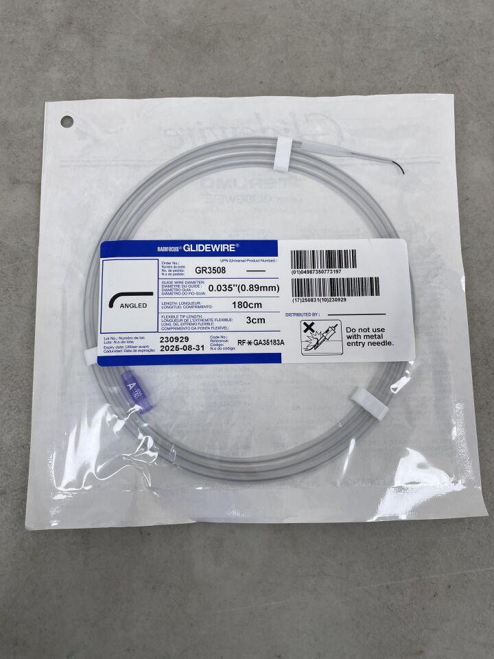 GR3508 - TERUMO - Radifocus Glidewire -  Angled - .035" x 180cm x 3cm, (EA) - ( Expiry Date: 2025-08-31 )