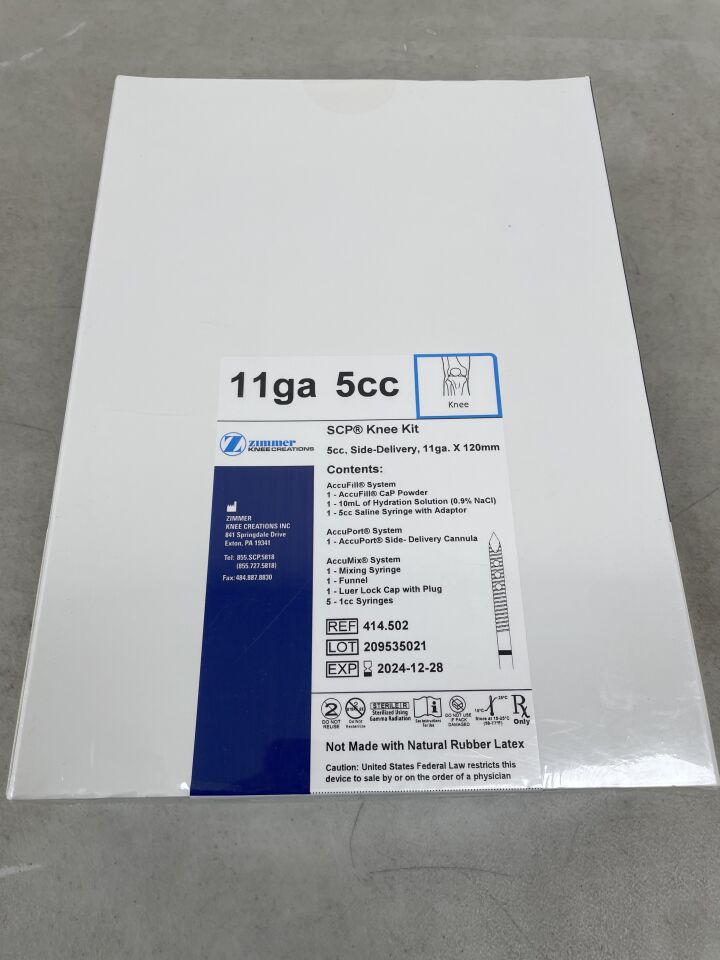 414.502 - ZIMMER - SCP Side-Delivery Complete Knee Kit, 5 cc, 11G x 120 mm, (BX/1) - ( Expiry Date: 2024-12-28 )