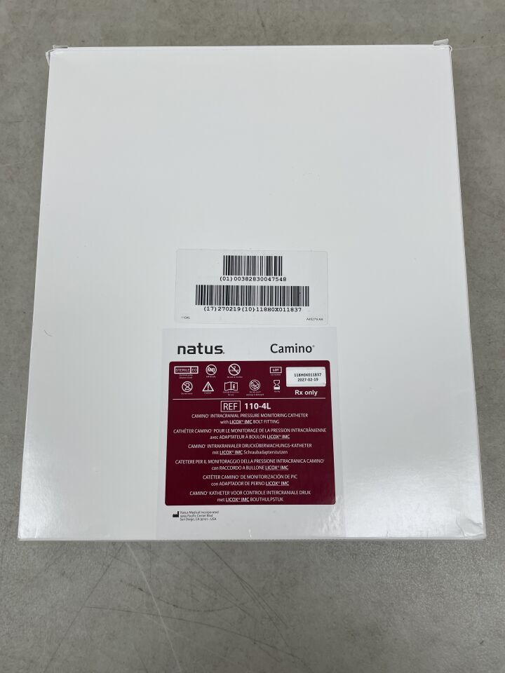 110-4L - NATUS - Camino Intracranial Pressure Monitoring Catheter w/ Licox Bolt Fitting, (BX/1) - ( Expiry Date: 2027-02-19 )