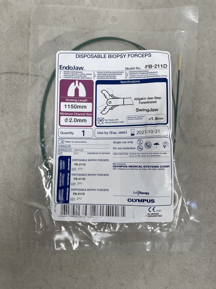 FB-211D - OLYMPUS - EndoJaw Biopsy Forceps Alligator 2.0mm x 115cm, (EA) - ( Expiry Date: 2027-10-31 )