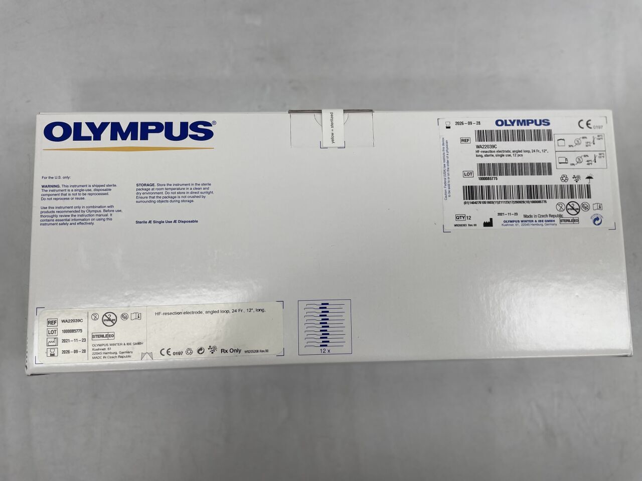 WA22039C - OLYMPUS - 24F HF Resection Angled Loop Electrode, Long, 12°, (BX/12) - ( Expiry Date: 2026-09-28 )