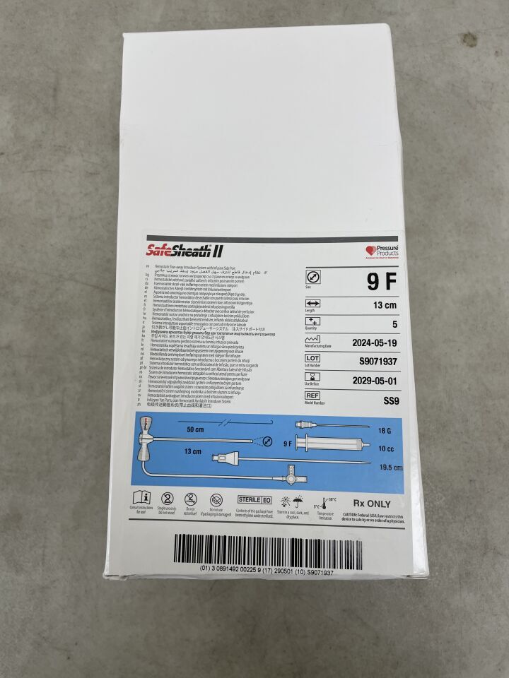 SS9 - OSCOR - SafeSheath II Introducer System 9F x 13cm, (BX/5) - ( Expiry Date: 2029-05-01 )