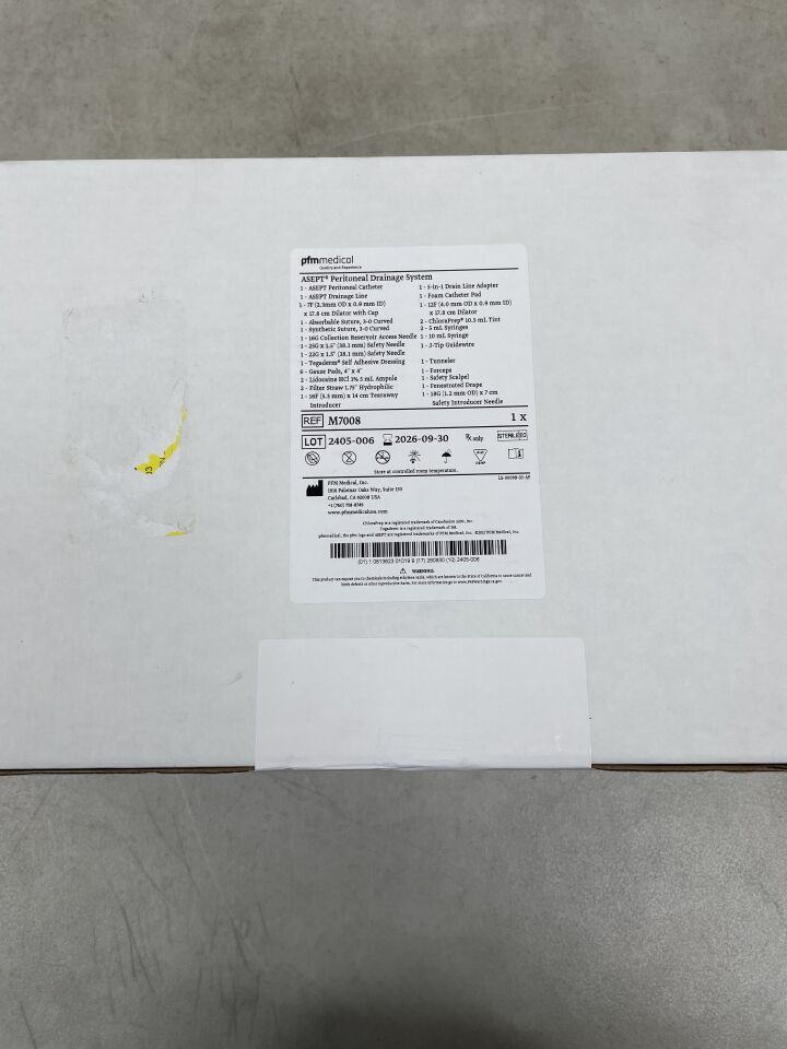 M7008 - PFM MEDICAL - asept peritoneal drainage system (includes asept catheter and insertion kit), (BX/1) - ( Expiry Date: 2026-09-30 )