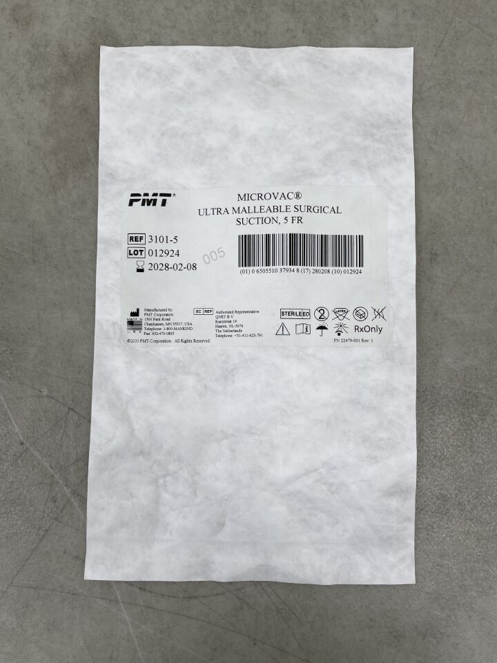 3101-5 - PMT - Microvac Ultra Malleable Surgical Suction, 5Fr , (EA) - ( Expiry Date: 2028-02-08 )