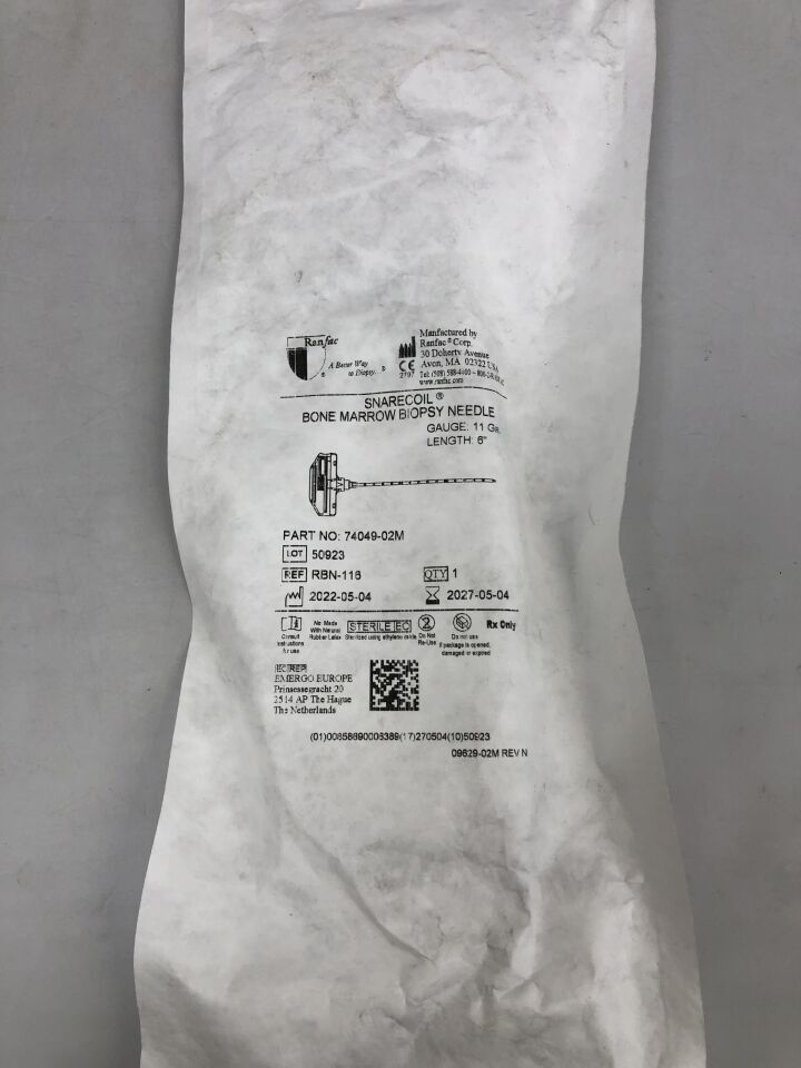 RBN-116 - RANFAC - Snarecoil bone marrow biopsy needle, 11G X 5in, (EA) - ( Expiry Date: 2027-05-04 )