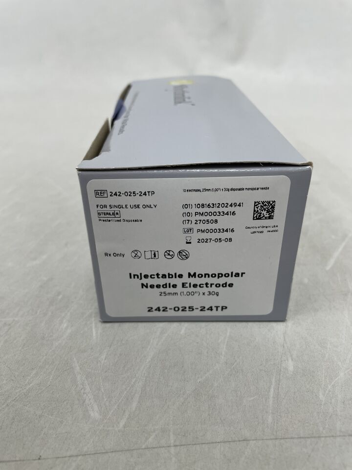 242-025-24TP - RHYTHMLINK - Injectable Monopolar Needle Electrode, 125mm x 23g, (BX/10) - ( Expiry Date: 2027-05-08 )