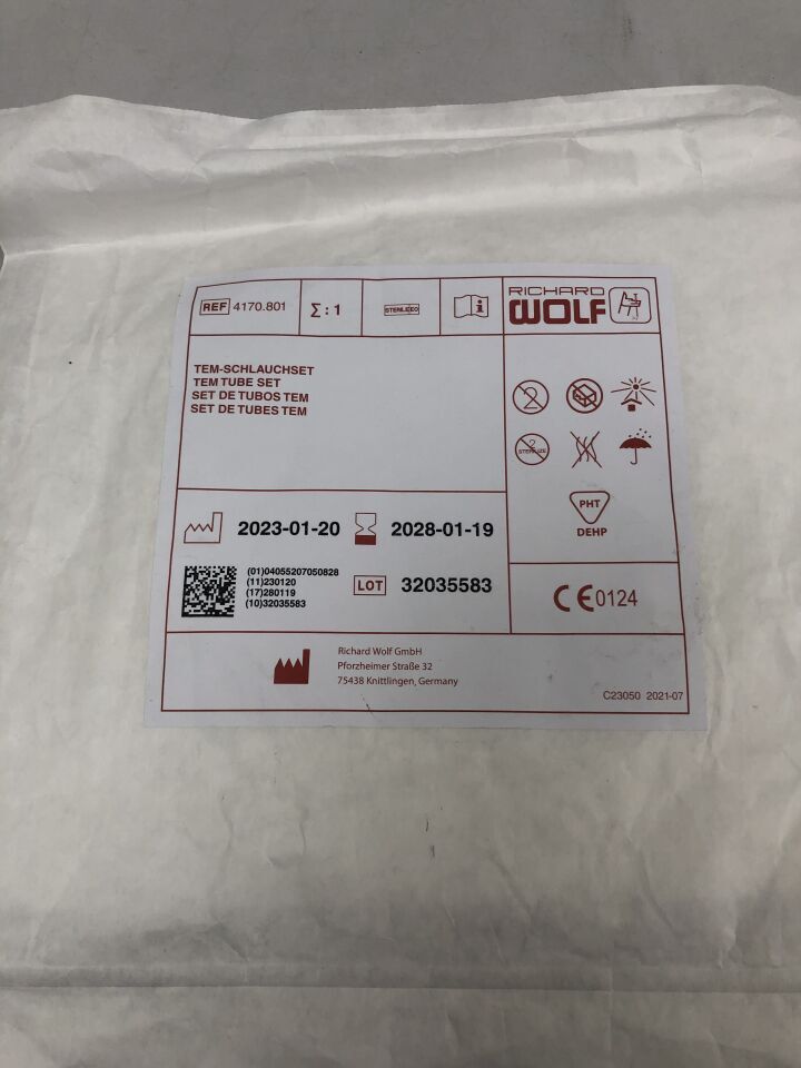 4170.801 - RICHARD WOLF - Tube Set Kit For TEM, (EA) - ( Expiry Date: 2028-01-19 )