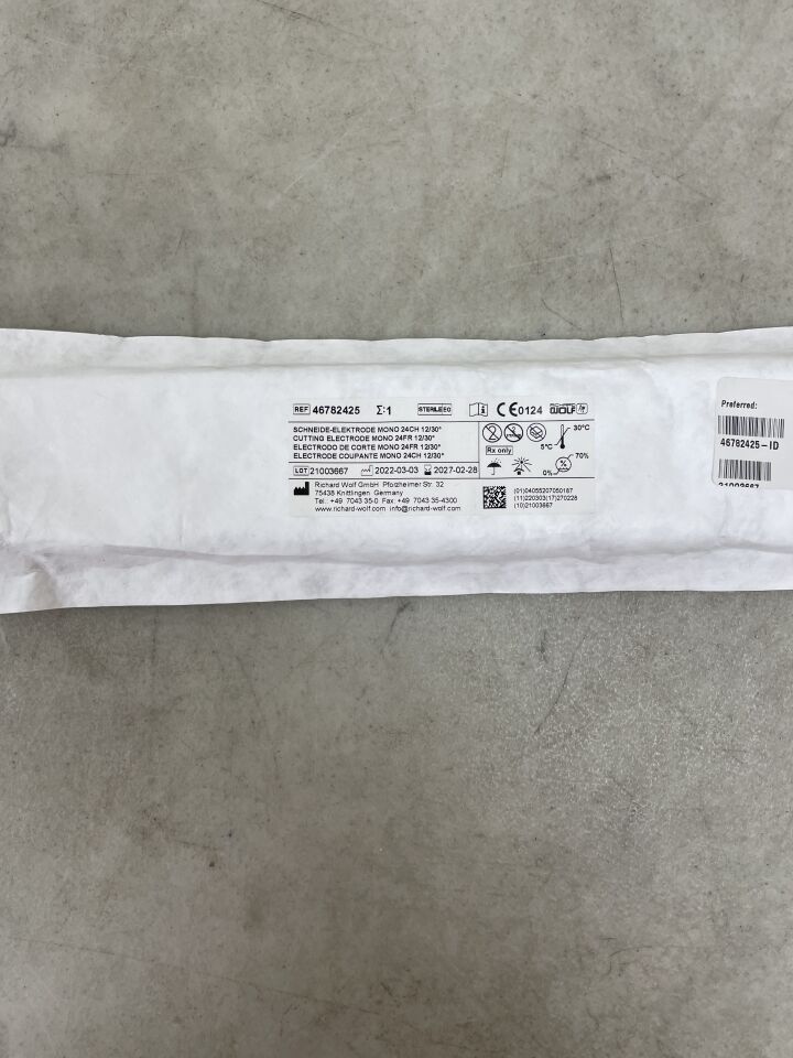 46782425 - RICHARD WOLF - Shark Monopolar Cutting Electrode, Loop 0.25mm 24/26F 12°/30°, (EA) - ( Expiry Date: 2027-02-28 )