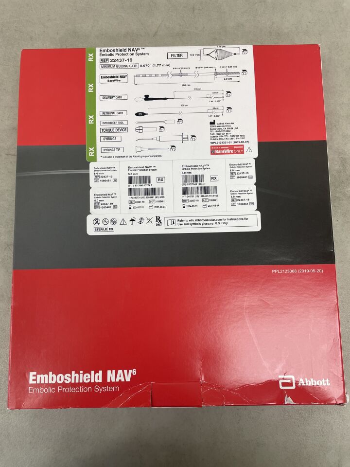 22437-19 - ABBOTT - Emboshield NAV6 Embolic Protection System 5.0 mm x 190 cm, (BX/1) - ( Expiry Date: 2023-08-31 )