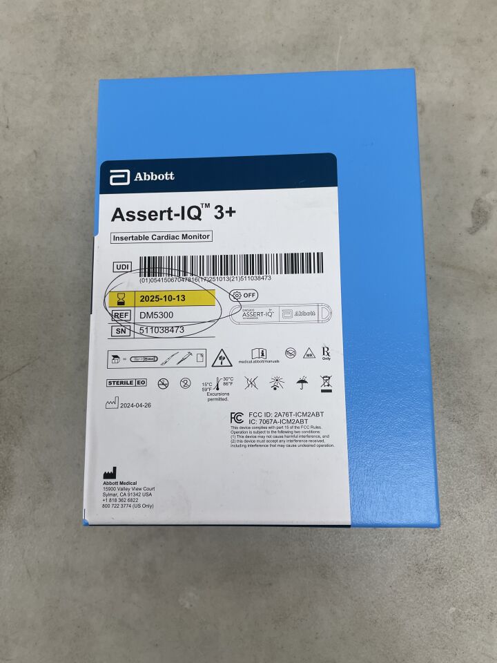 DM5300 - ABBOTT - SJM Assert-IQ 3+ Insertable Cardiac Monitor (ICM), (BX/1)
