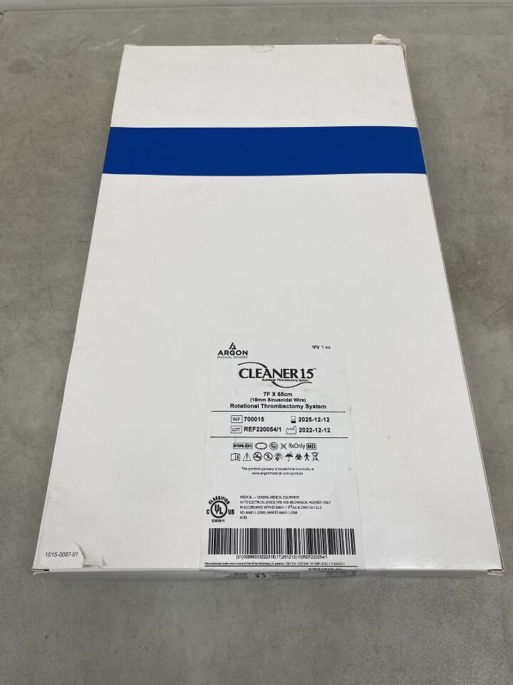 700015 - ARGON MEDICAL - Cleaner 15 Rotational Thrombectomy System - 7Fr x 65cm, (BX/1) - ( Expiry Date: 2025-10-12 )