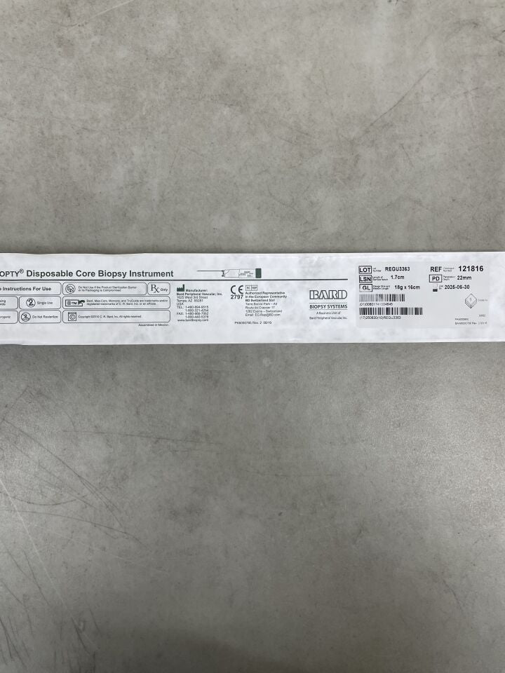 121816 - BARD - Monopty Biopsy Instrument, 18G x 16cm, (EA) - ( Expiry Date: 2025-08-31 )