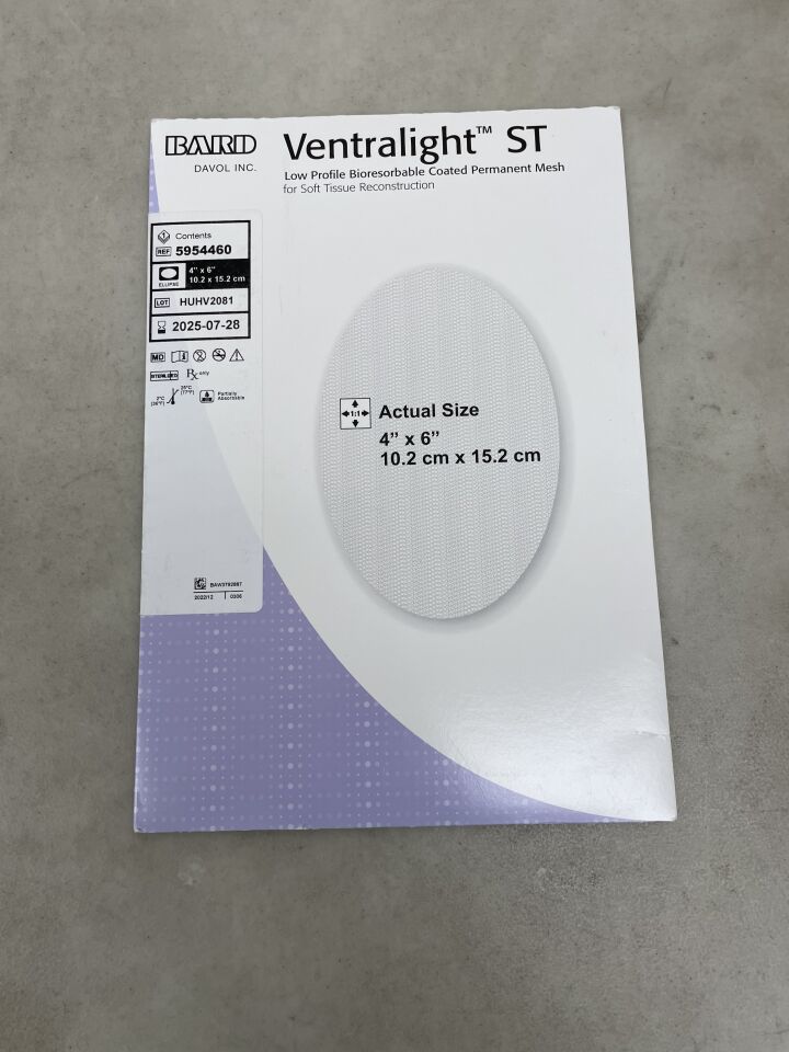 5954460 - BARD - Ventralight ST Mesh, Ellipse 4" x 6", (BX/1) - ( Expiry Date: 2025-07-21 )