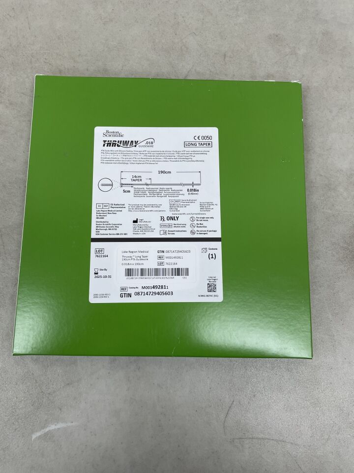 49281 - BOSTON SCIENTIFIC - Thruway PTA Guidewire - Long Taper - .018" x 190cm, (BX/1) - ( Expiry Date: 2025-08-28 )