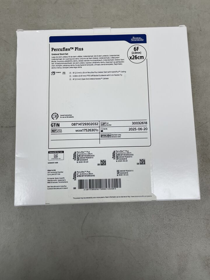 17526301 - BOSTON SCIENTIFIC - Percuflex Plus Ureteral Stent Set - 6Fr x 26cm, (BX/1) - ( Expiry Date: 2025-12-28 )