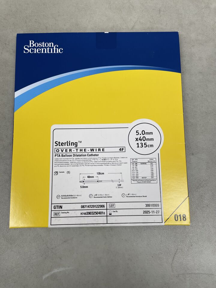 3903250401 - BOSTON SCIENTIFIC - Sterling OTW PTA Balloon Dilatation Catheter - 5.0mm x 40mm x 135cm, (BX/1) - ( Expiry Date: 2025-12-14 )