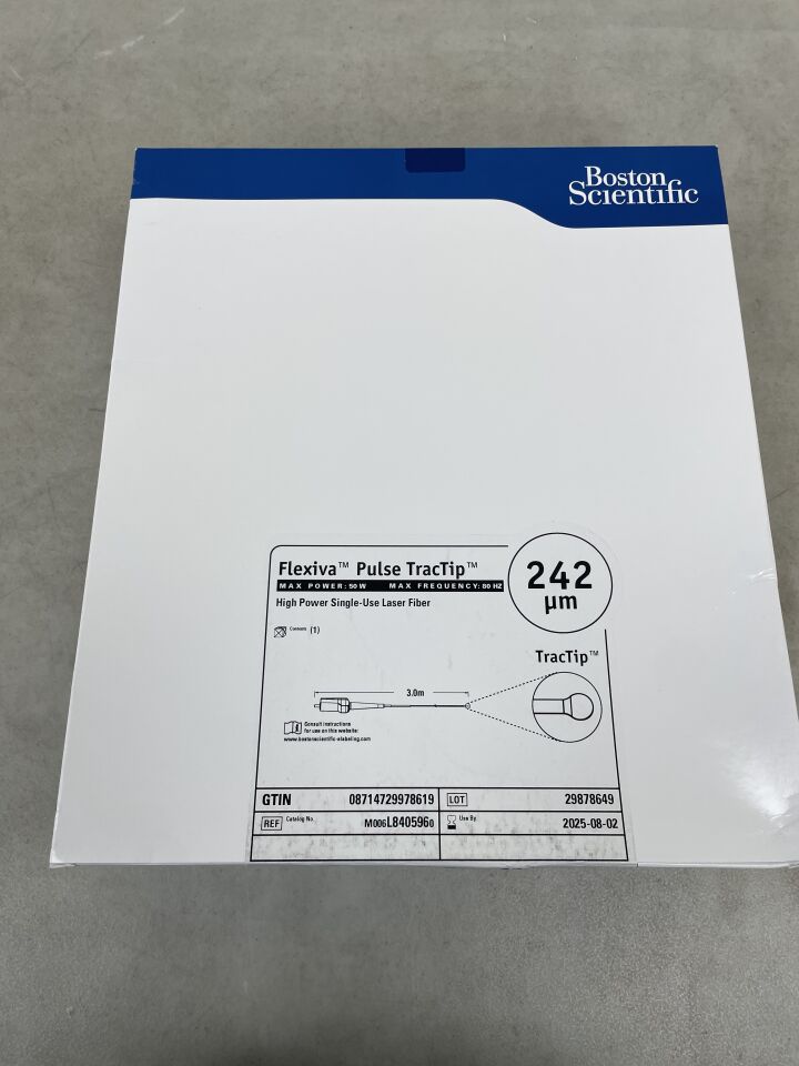 L840596 - BOSTON SCIENTIFIC - Flexiva Pulse TracTip High Power Laser Fiber, Max Power 50W, Max Frequency 80HZ, 242 µm, (BX/1) - ( Expiry Date: 2025-12-31 )