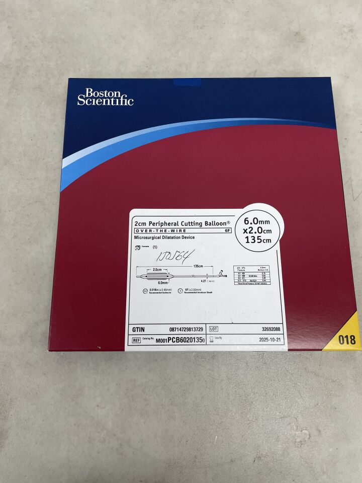 PCB6020135 - BOSTON SCIENTIFIC - Peripheral Cutting Balloon Microsurgical Dilatation Device - OTW - 6.0mm x 2.0cm x 135cm, (BX/1) - ( Expiry Date: 2025-12-18 )