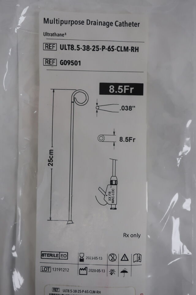 G09501 - COOK - Mac-Loc Multipurpose Drainage Catheter 8.5F x 25cm, 0.038", (EA) - ( Expiry Date: 2025-09-26 )