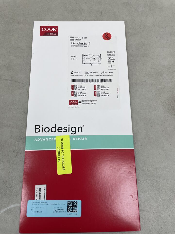 G13221 - COOK - Biodesign 1-Layer Tissue Graft: 2cm x 3cm, (BX/1) - ( Expiry Date: 2026-02-06 )