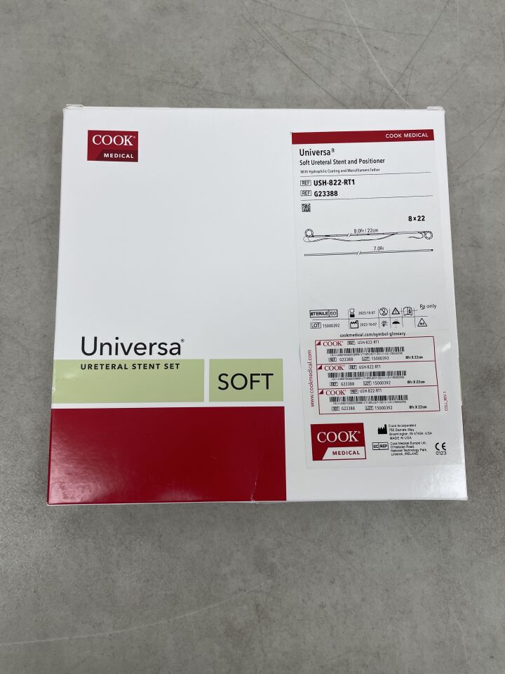 G23388 - COOK - Universa Soft Ureteral Stent Set & Positioner, 8F x 22cm, (BX/1) - ( Expiry Date: 2025-07-19 )