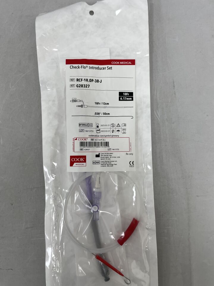 G28327 - COOK - Check-Flo Performer Introducer Set, 18 Fr, (EA) - ( Expiry Date: 2025-06-29 )