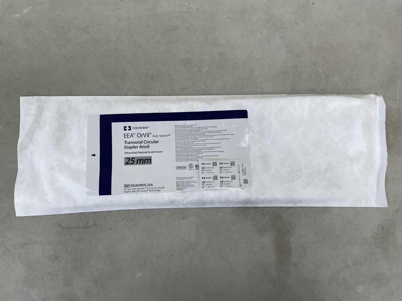 EEAORVIL25A - COVIDIEN - EEA OrVil Single-Use Pre-titled Anvil Circular Stapler with DST Series Technology, 25 mm Size, (EA) - ( Expiry Date: 2025-11-28 )
