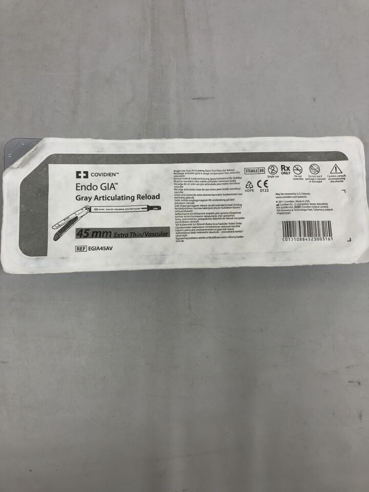 EGIA45AV - COVIDIEN - Endo GIA Gray Articulating, 45mm Extra Thin/Vascular Reload, (EA) - ( Expiry Date: 2025-09-30 )