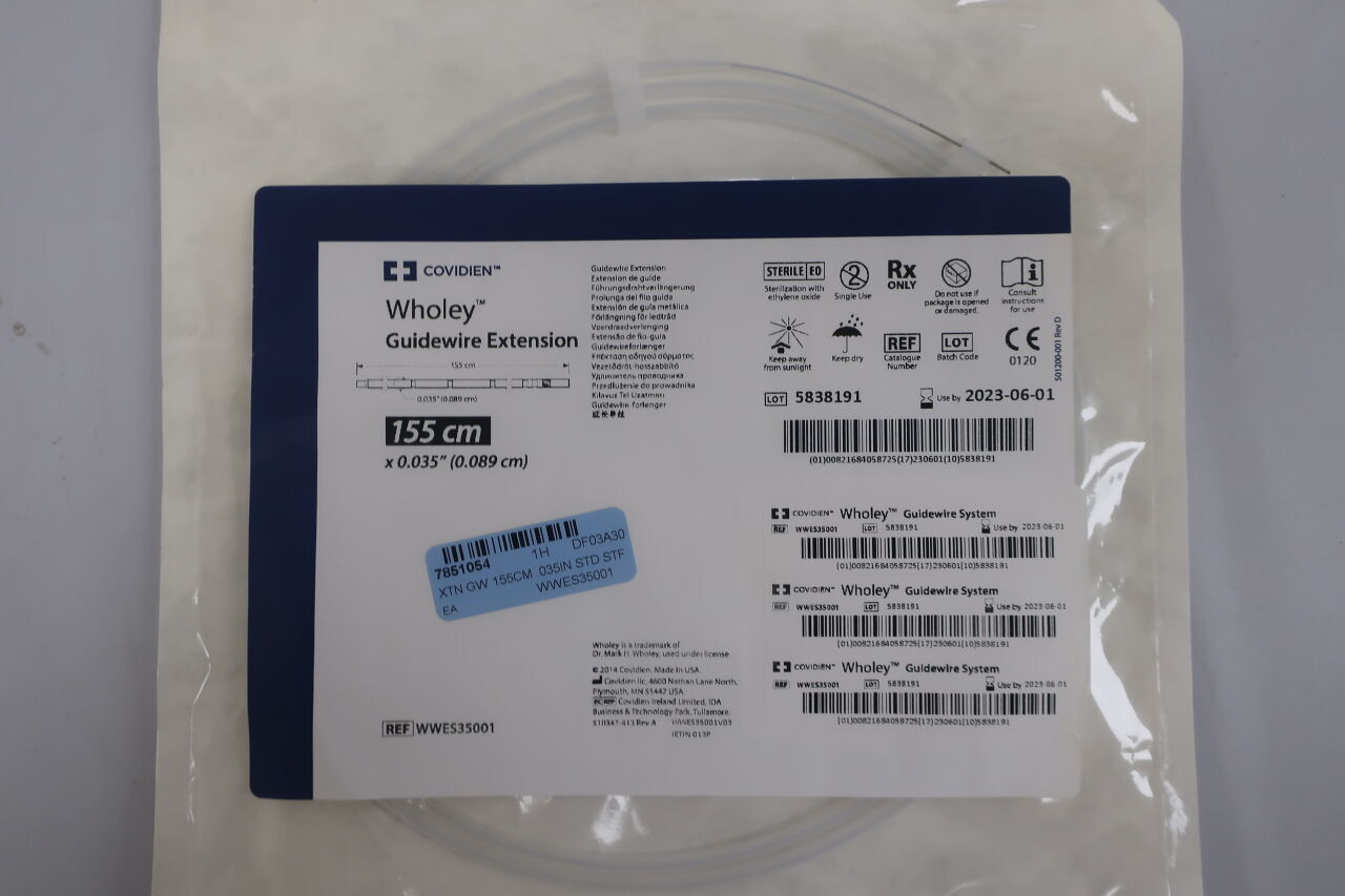 WWES35001 - COVIDIEN - Wholey Guidewire Extension - .035" x 155cm, (EA) - ( Expiry Date: 2025-10-19 )