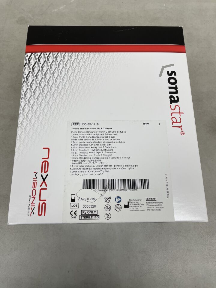 130-35-1419 - MISONIX - SonaStar Nexus Probe, Short Tip 1.9mm Standard, Straight & Tubeset, (BX/1) - ( Expiry Date: 2025-07-22 )