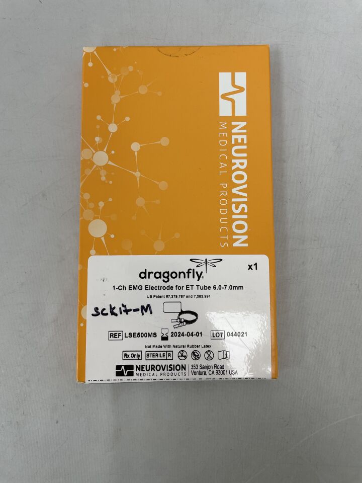 LSE500MS - NEUROVISION - Dragonfly 1-Ch EMG Electrode For ET Tube 6-7mm, (BX/1) - ( Expiry Date: 2026-02-28 )