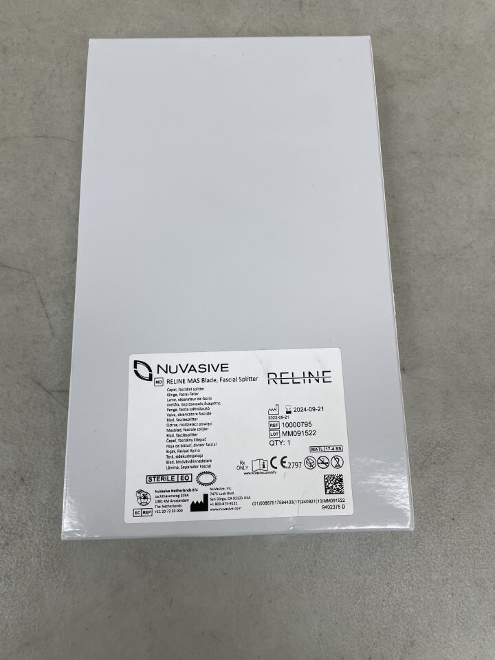 10000795 - NUVASIVE - RELINE MAS Blade, Fascial Splitter, (BX/1) - ( Expiry Date: 2026-02-28 )