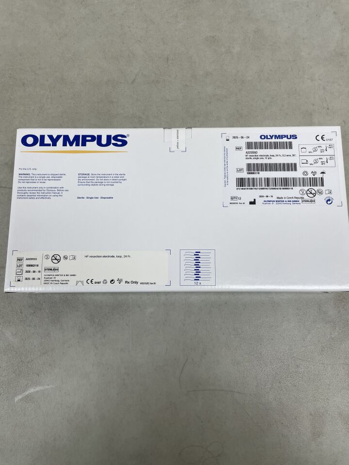 A22205D - OLYMPUS - HF Resection Electrode, Loop 24 Fr Size, 0.2 mm Wire, 30 Degree Angle, (BX/1) - ( Expiry Date: 2026-02-21 )