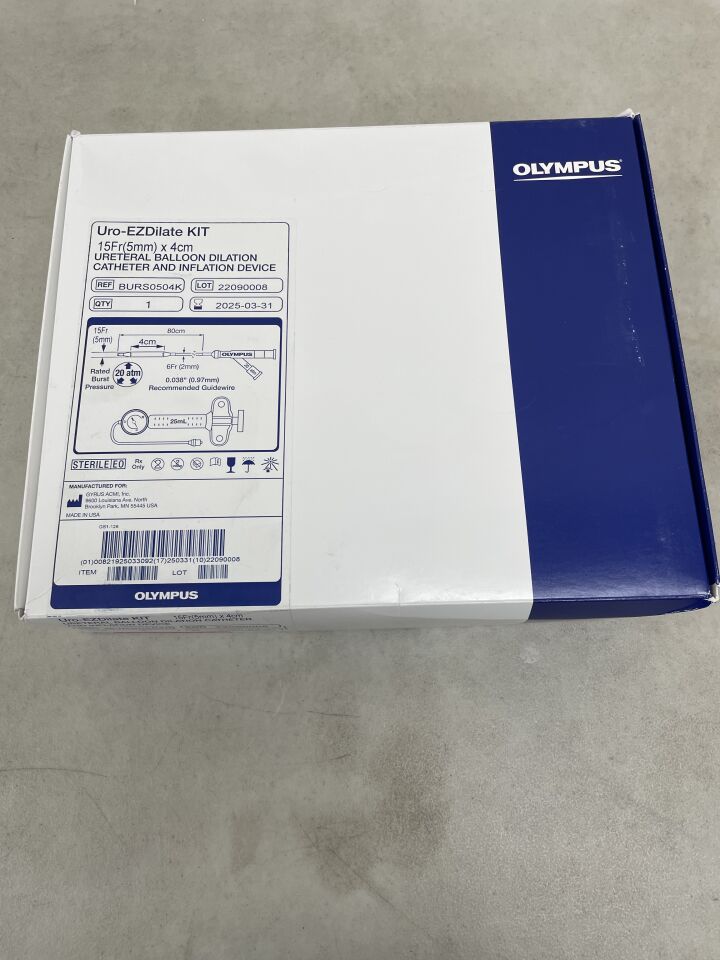 BURS0504K - OLYMPUS - Uro-EZDilate Ureteral Balloon Dilation Catheter Kit w/Inflation Device 15F (5mm) x 4cm, (BX/1) - ( Expiry Date: 2025-09-09 )
