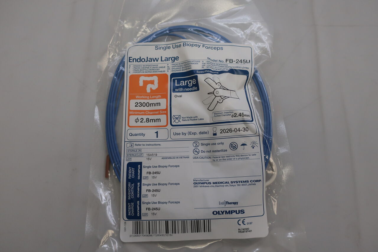 FB-245U - OLYMPUS - EndoJaw Single-Use Biopsy Forceps With Needle, 2300 mm Working Length, Large, () - ( Expiry Date: 2025-12-01 )