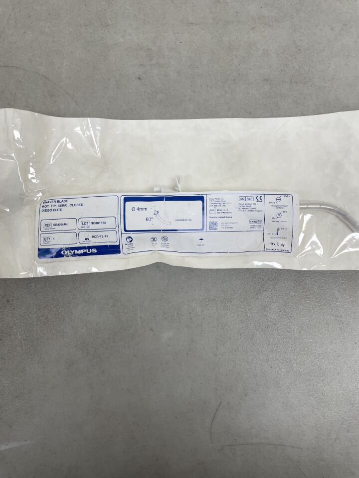 SB4060RC - OLYMPUS - Curved Shaver Blade, 60 Degree Angle, Rotatable and Closed Window, 4mm, (EA) - ( Expiry Date: 2025-08-23 )