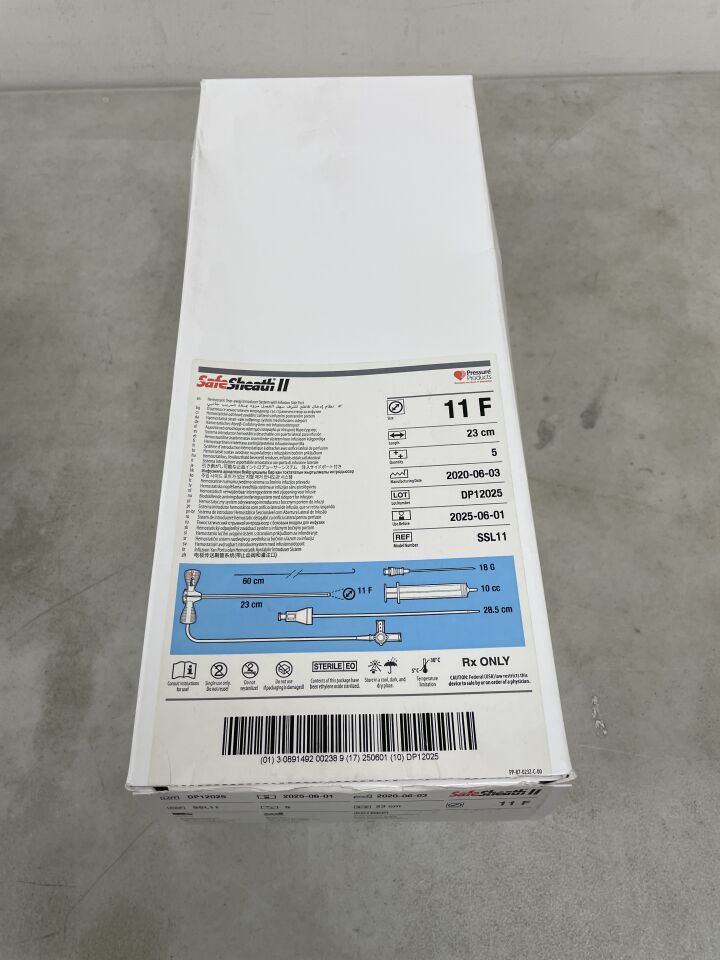 SSL11 - OSCOR - SafeSheath II Hemostatic Introducer System 11 F, (BX/5) - ( Expiry Date: 2025-04-28 )