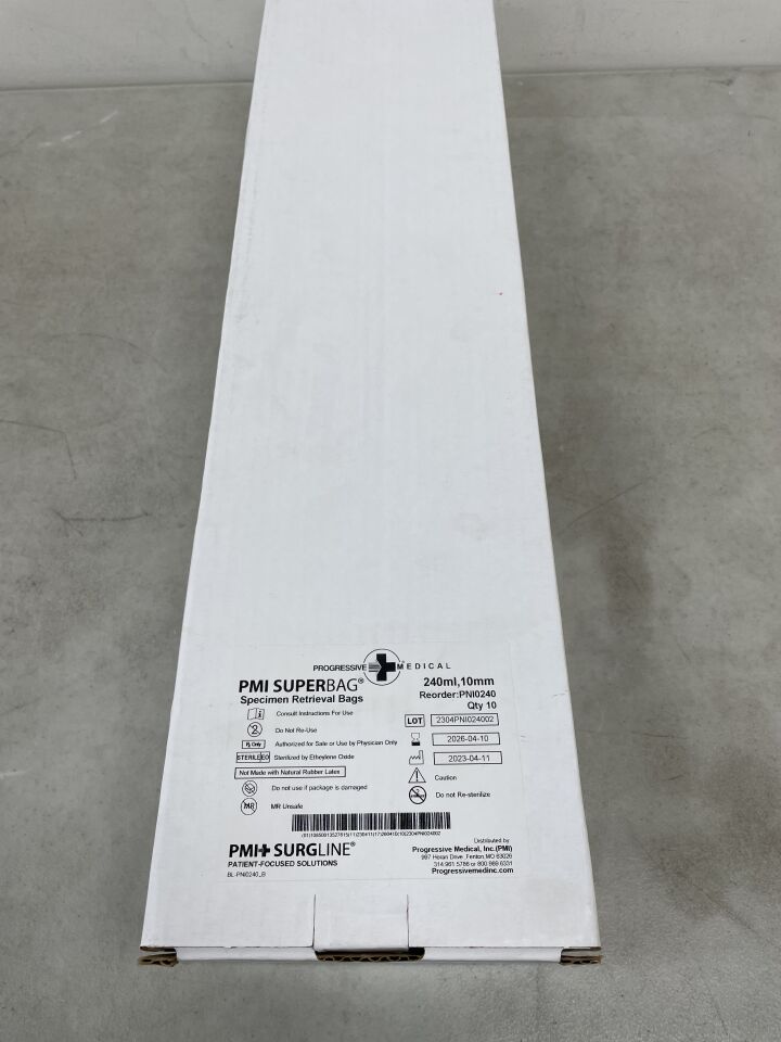 PNI0240 - PROGRESSIVE MEDICAL - PMI SUPERBAG Nylon Specimen Retrieval Bag w/Introducer, Medium 10mm/240ml, (BX/10) - ( Expiry Date: 2025-10-17 )