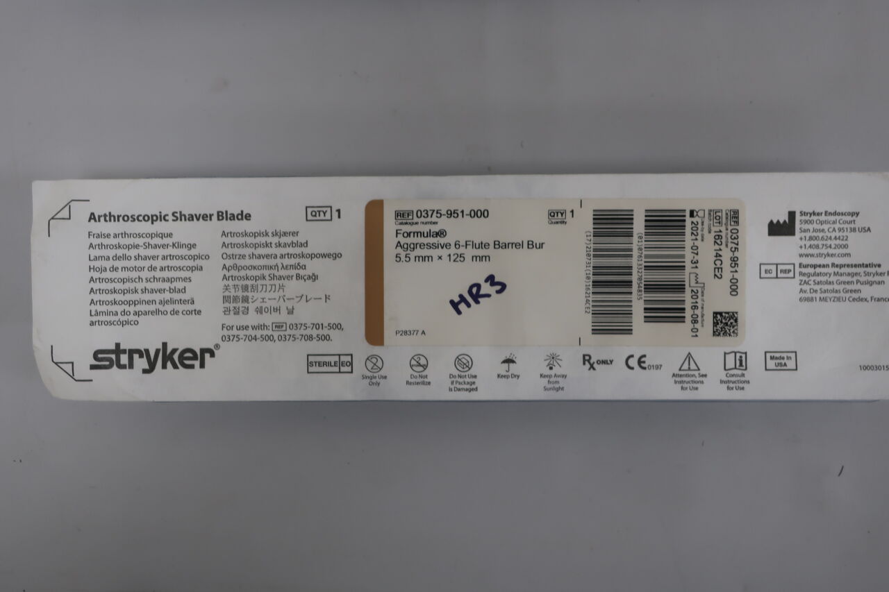 0375-951-000 - STRYKER - Formula 5.5mm Barrel Bur 6-Flute, (EA) - ( Expiry Date: 2025-10-10 )