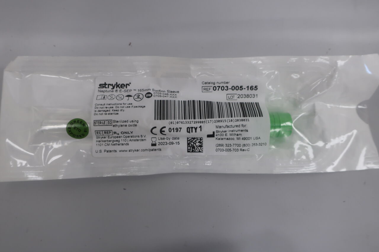 0703-005-165 - STRYKER - Neptune Suction Sleeve 165mm, (EA) - ( Expiry Date: 2025-03-16 )