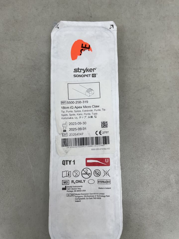 5500-25B-319 - STRYKER - Sonopet IQ 18cm Apex Micro Claw 7.2", (EA) - ( Expiry Date: 2025-12-12 )