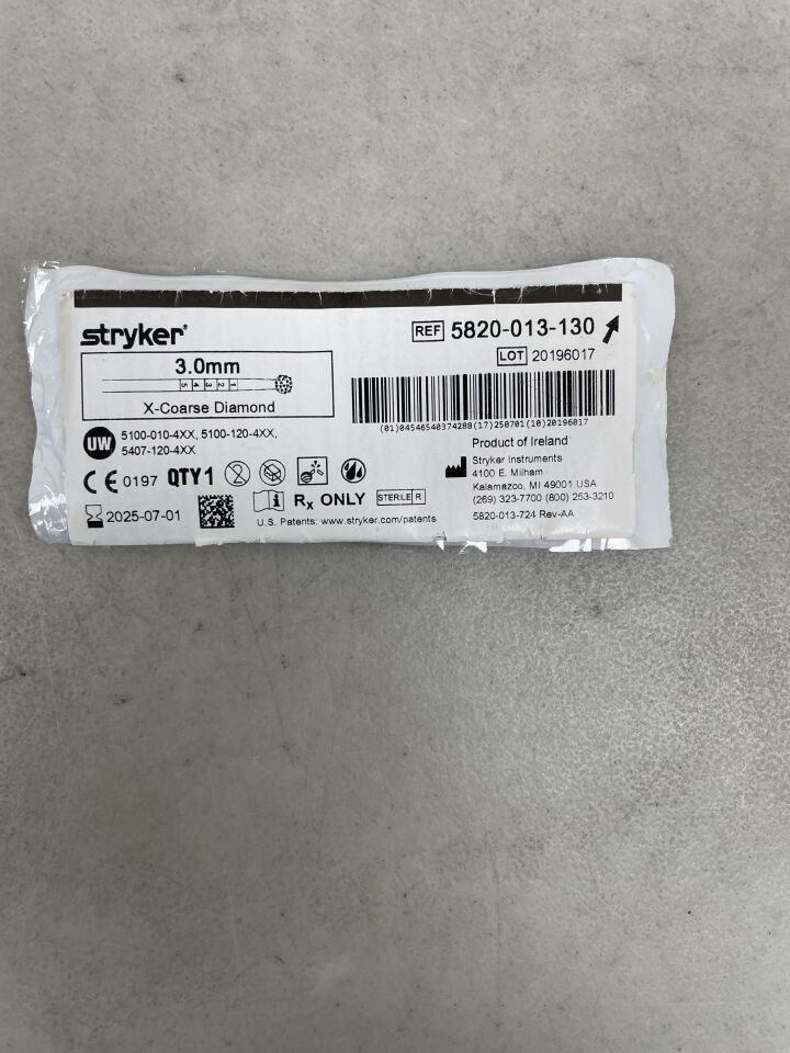 5820-013-130 - STRYKER - Elite Round Diamond Bur, Extra Coarse 3.0mm, (EA) - ( Expiry Date: 2025-02-28 )