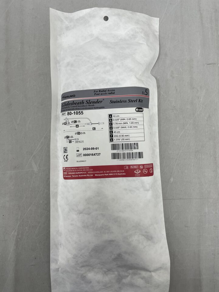 80-1055 - TERUMO - GlideSheath Slender SS-Kit 5F x 10cm, 20G, (EA) - ( Expiry Date: 2025-09-30 )
