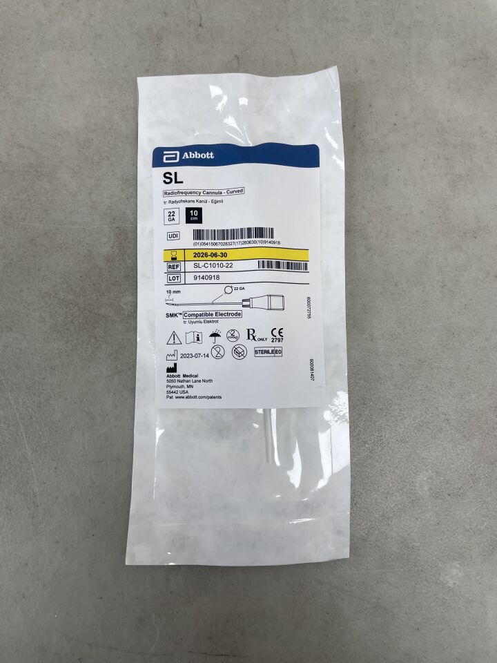 SL-C1010-22 - ABBOTT - SJM RF Cannula, Curved 10cm x 10mm, 22G, (EA) - ( Expiry Date: 2026-06-30 )
