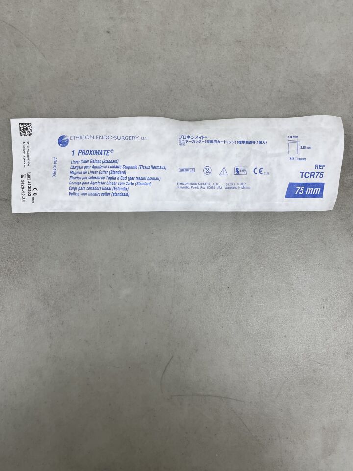 TCR75  -  ETHICON  -  Proximate Linear Cutter Cartridge, Blue, 75 mm Size , ( EA )  -  ( Expiry Date : 2029-12-31 )