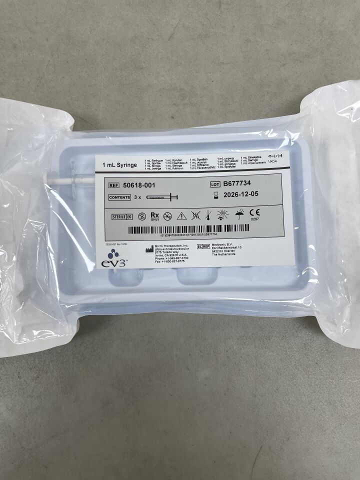 50618-001 - EV3 - 1ml Syringe (pack of 3), (EA) - ( Expiry Date: 2026-12-05 )