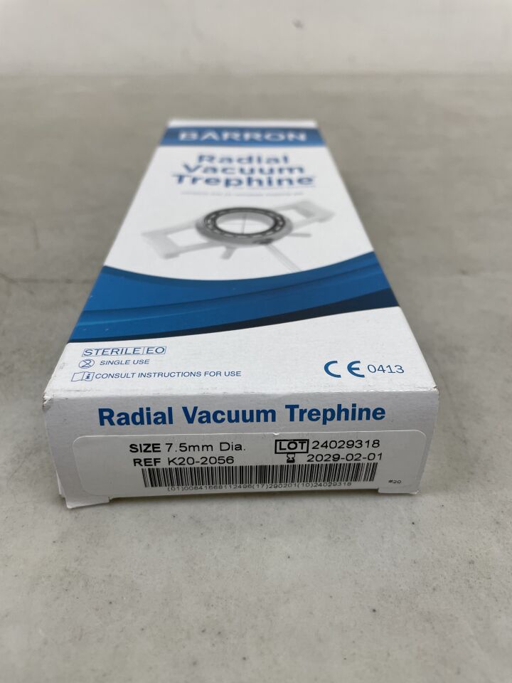 K20-2056 - KATENA - Barron Radial Vacuum Corneal Trephine, 7.5mm, (BX/1) - ( Expiry Date: 2029-02-01 )