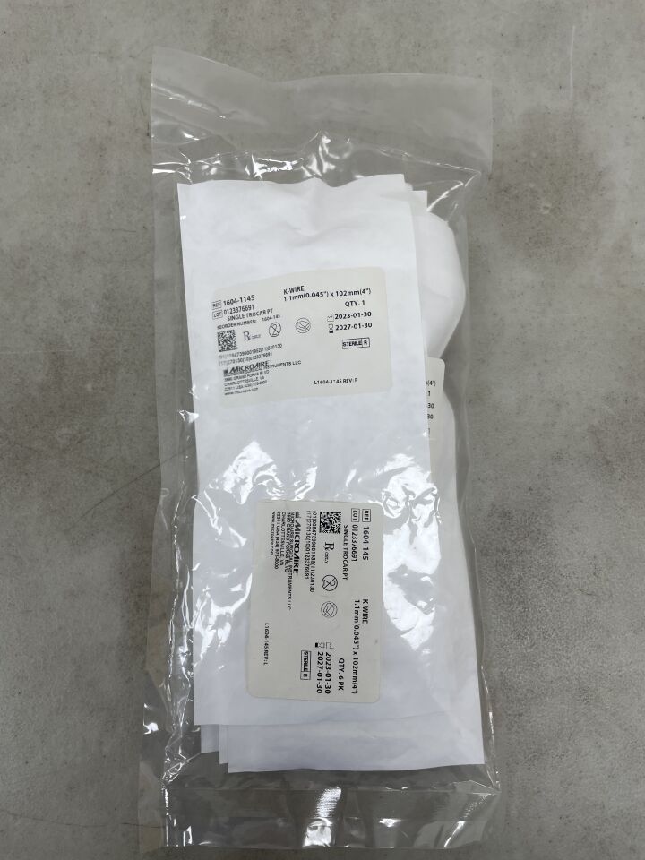 1604-1145 - MICRO-AIRE - K-Wire Single Trocar Point, 0.045 X 4 Inch, (PK) - ( Expiry Date: 2027-01-30 )