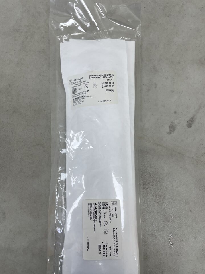 1620-1509T - MICRO-AIRE - Steinmann Pin, Threaded, 2.0 x 229mm, (EA) - ( Expiry Date: 2027-02-24 )