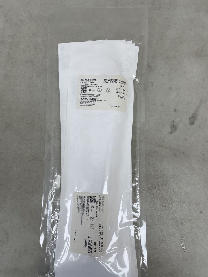 1628-1109T - MICRO-AIRE - Steinmann Pin, Threaded, 2.8 x 229mm, (PK) - ( Expiry Date: 2026-08-15 )